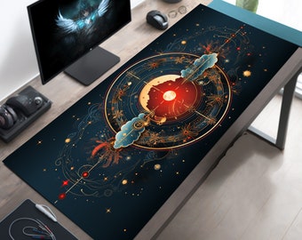 Celestial Desk Mat, Large Mouse Pad, XL Mousepad, Gaming Mouse Pad, Gaming Desk Mat, Astrology Desk Mat, Astrology Mousepad