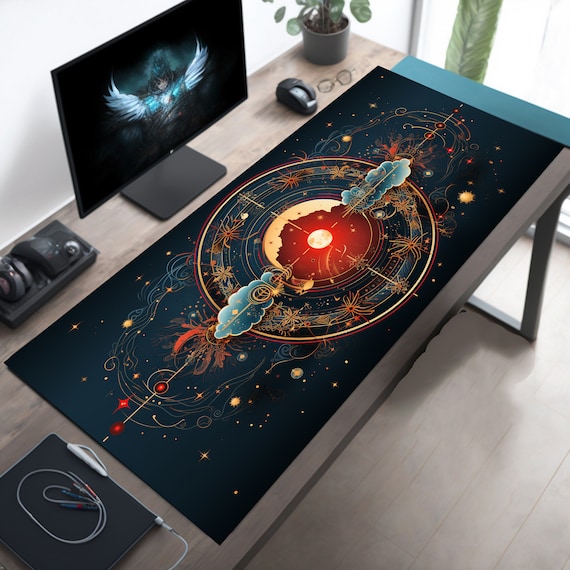 Celestial Desk Mat, Large Mouse Pad, XL Mousepad, Gaming Mouse Pad, Gaming Desk Mat, Astrology Desk Mat, Astrology Mousepad