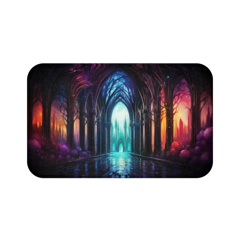 Vibrant Gothic Arches Floor Mat