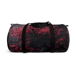 Dark Aesthetic Sakura Gym Bag - Travel Bag - Duffel Bag - Gift for Mom, Wife, Daughter, Girlfriend - Available in 2 Sides image 5