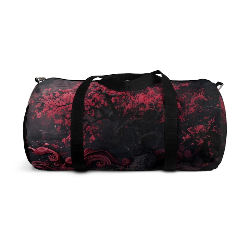 Dark Aesthetic Sakura Gym Bag - Travel Bag - Duffel Bag - Gift for Mom, Wife, Daughter, Girlfriend - Available in 2 Sides image 5