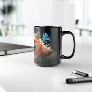 Japanese Fox Mug, 15oz Coffee Mug, Japan Fox Art Mug, Nature Cup, Fox Decor, Japanese Coffee Mug image 7