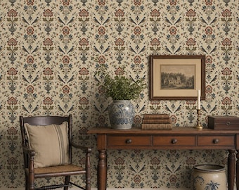 Papel pintado de estilo colonial retro / Papel pintado autoadhesivo para cocinas, salones, dormitorios y baños.