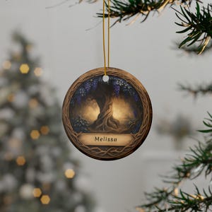 Tree of Life Ornament: Double-Sided Ceramic Yule Keepsake