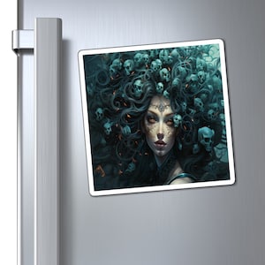 Aquatic Medusa Fridge Magnet, Medusa Kithen Decor