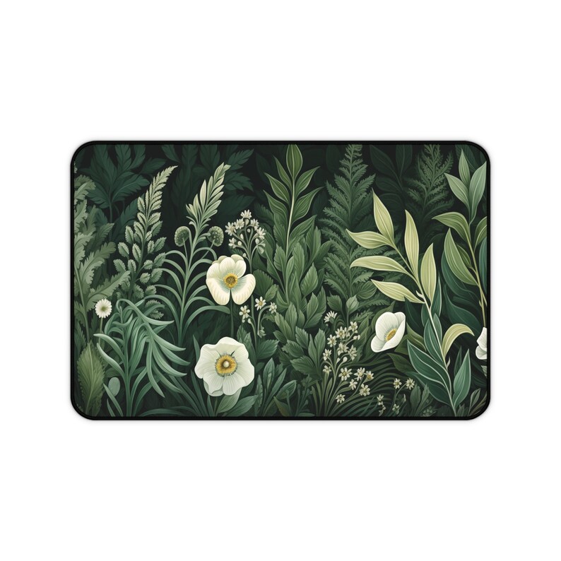 Cottagecore Playmat , Botanical Mouse Pad, Plant Mousepad, Cottage Core Deskmat, Green Desk Mat, Flower Mousemat, Cute Desk Decor image 7