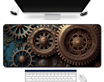 Steampunk Mouse Pad, Large Desk Mat, Cute Deskmat, Extended Mousepad, Custom Desk Pad, Gaming Deskpad, Deskmat