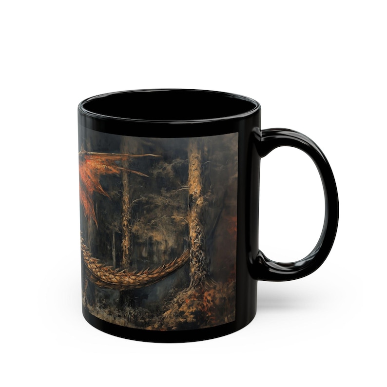Medieval Forest Dragon Mug - TCG Mug - Gamer Mug - Fantasy Medieval Art ...