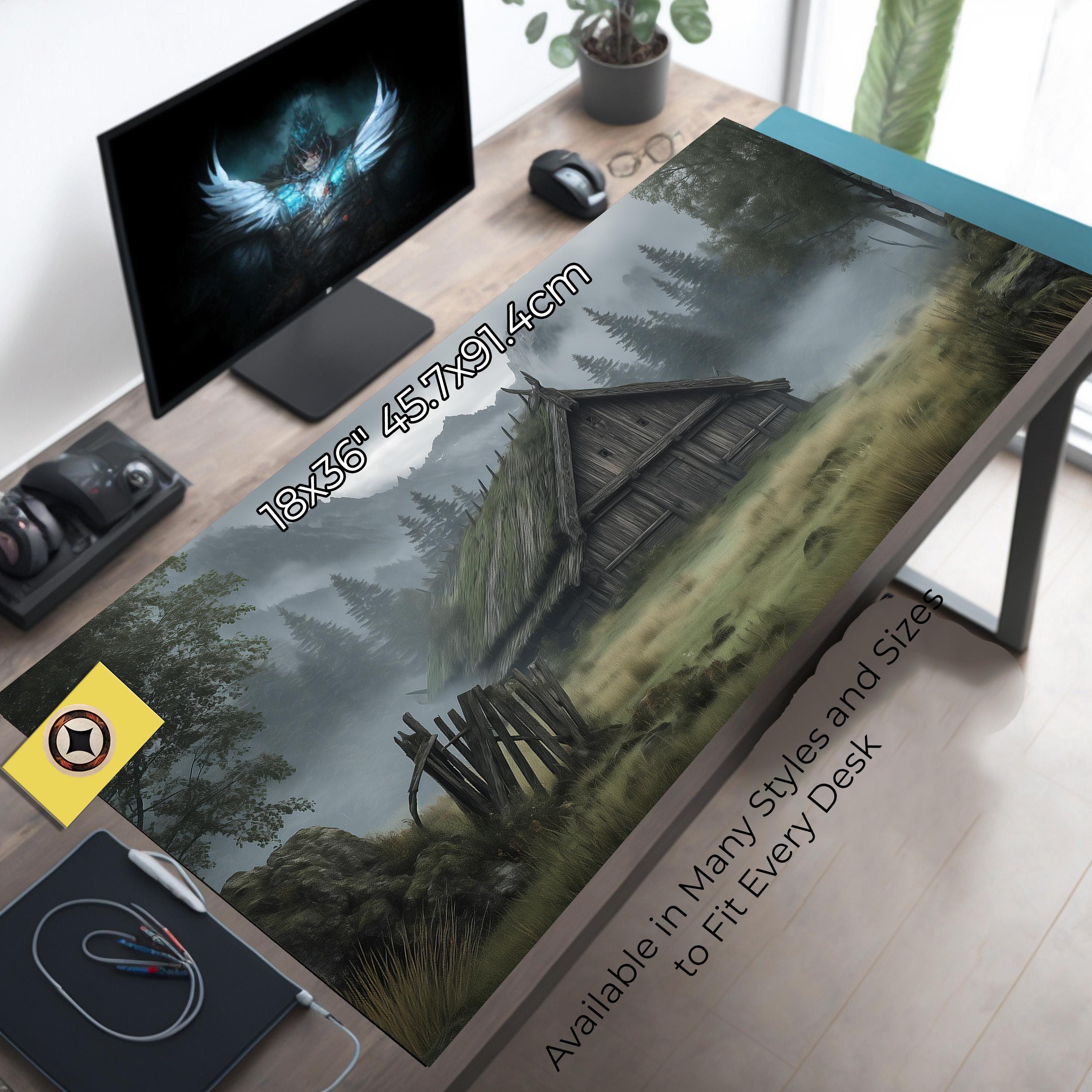 Viking Longhouse Misty Valley Desk Mat