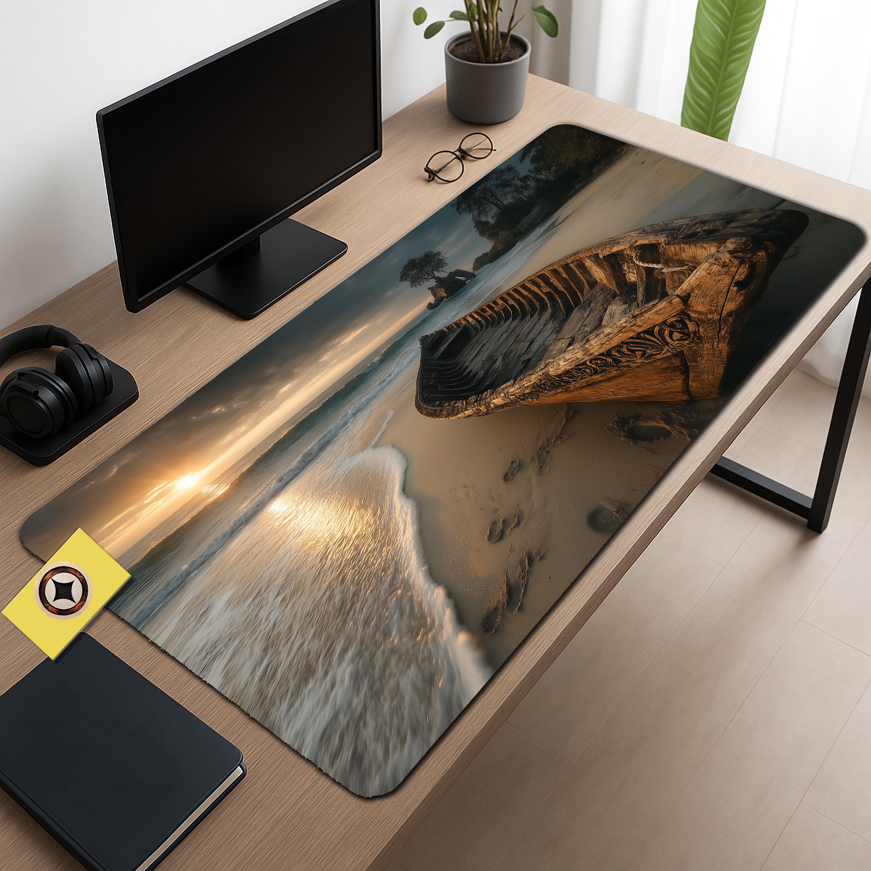 Viking Seafarer Sunset Desk Mat with Optional Personalization