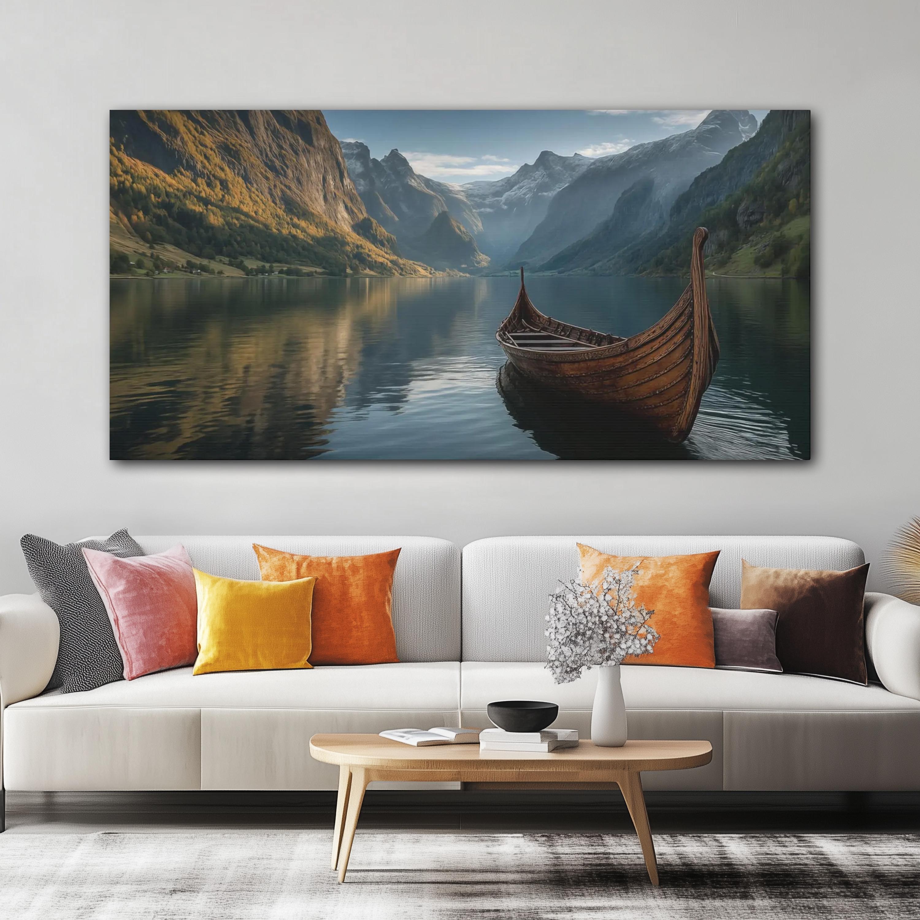 Summer in the Viking Fjord Canvas Wall Art