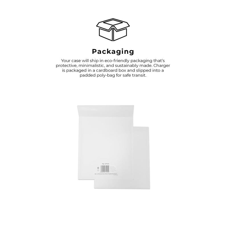 May include: A white padded envelope with a white cardboard box inside. The envelope is used for shipping and is eco-friendly, protective, and sustainably made.