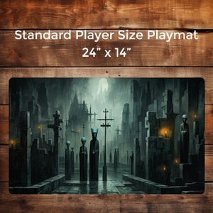 Graveyard Gathering - 24&quot;X14&quot; Custom Table Top Gaming Playmat ,   Playmat