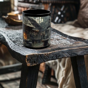 Medieval Black Smith Fantasy Mug - Medieval Mug - Blacksmith Mug, 11oz or 15oz Black Ceramic Mug