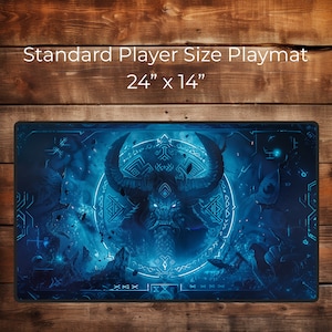 Norse Mythological Monster TCG Battle Playmat, Custom Playmat, 24x14" Size, Quest Mat, Role Playing Games, Card Gaming Accessories