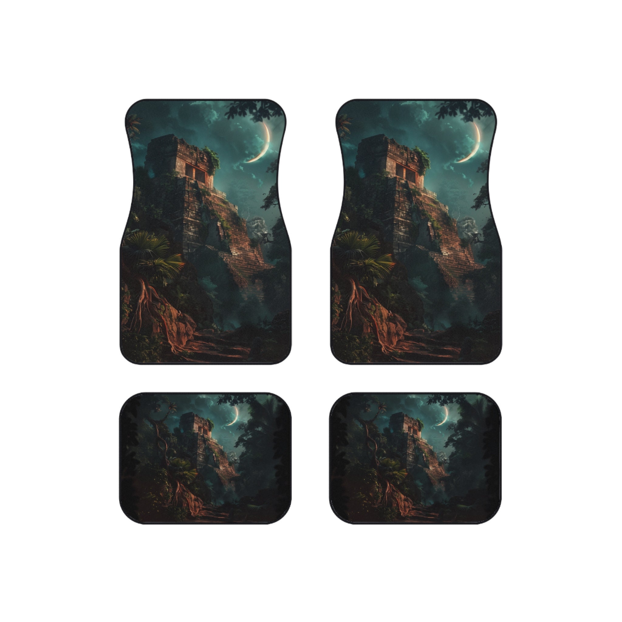 Mayan Pyramid Car Floor Mats, Set of 4