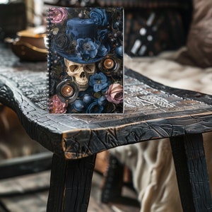 Personal Notebook - Dark Academia Gifts - Victorian Skull - Goth Spiral Notebook - Goth Journal