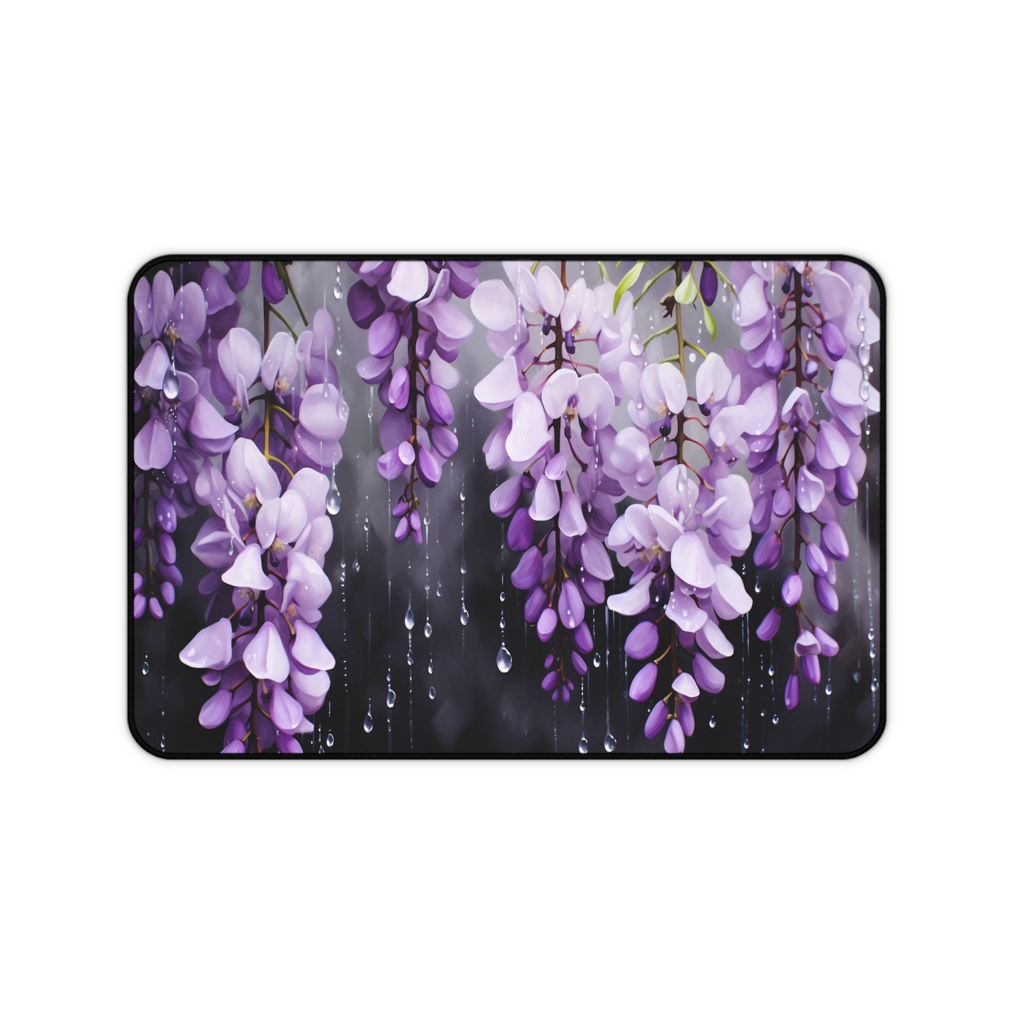 Lovely Purple Wisteria Cute Makeup Mat, Aesthetic Short Table Runner,  Floral Cosmetic Mat Available in 3 Sizes, Hemmed Edges for Longevity 