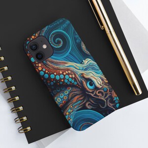 Epic Fantasy Octopus iPhone Tough Case - Blue & Orange Design for Ultimate Protection image 9