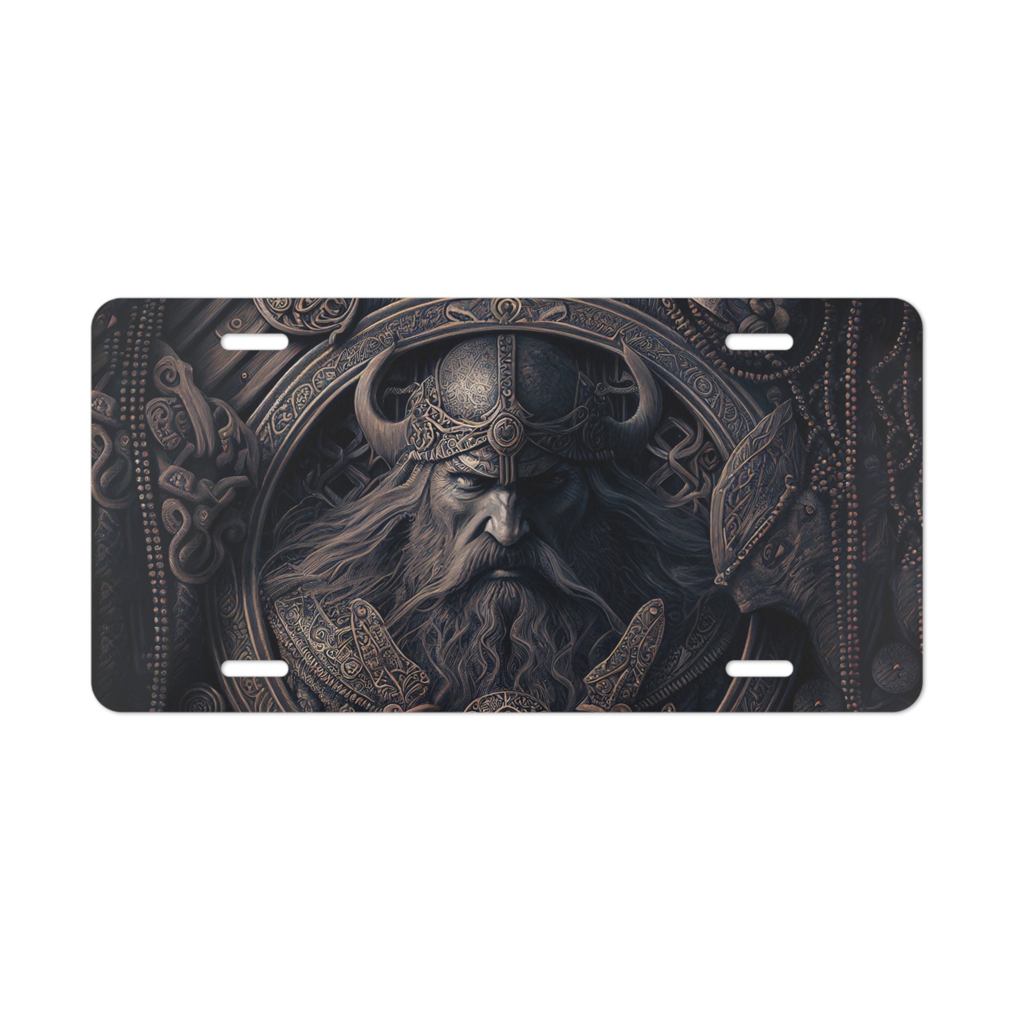 Norse Mythology Viking License Plate - 6x12 Inch Aluminum Metal Vanity Plate For Car Or Truck - View #3