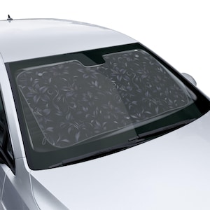 Cute Floral Goth Car Decor - Goth Windshield Sunshade - Goth Sunshade for Car - Gothic Window Cover - Black Gothic Lilies