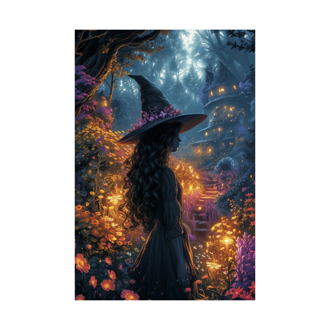 Fantasy Forest Witch Poster, Witchy Wall Decor, Witch Art Print, Witchy ...