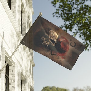 Vampire Skull Flag, Unique Horror Decor, Gothic Horror Flag for Home or Boat or Farm or Car