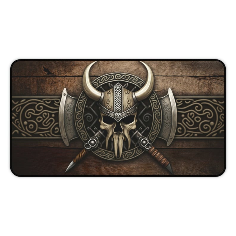 Viking Skull Deskmat Viking Deskpad Skull Desk Mat Viking Desk Etsy