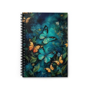 Dazzling Butterflies Personal Journal or Diary - Spiral Bound Notebook with 118 90gsm pages, 300gsm cover