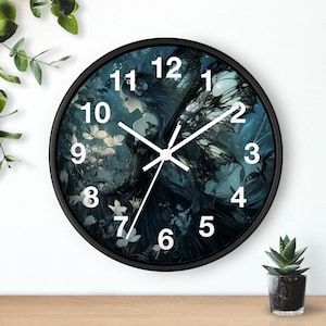 Cute Gothic Ferry Round Wall Clock for Home, Office, Classroom, Kitchen or Any Room - Gift for Wife - Goth Wall Clock - Goth Clock