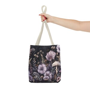 Dark Cottagecore Mushroom Fungi Cute Tote Bag image 10