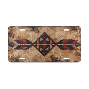 Native American Arrow Art Vanity License Plate for Cars, Trucks, Rvs or
