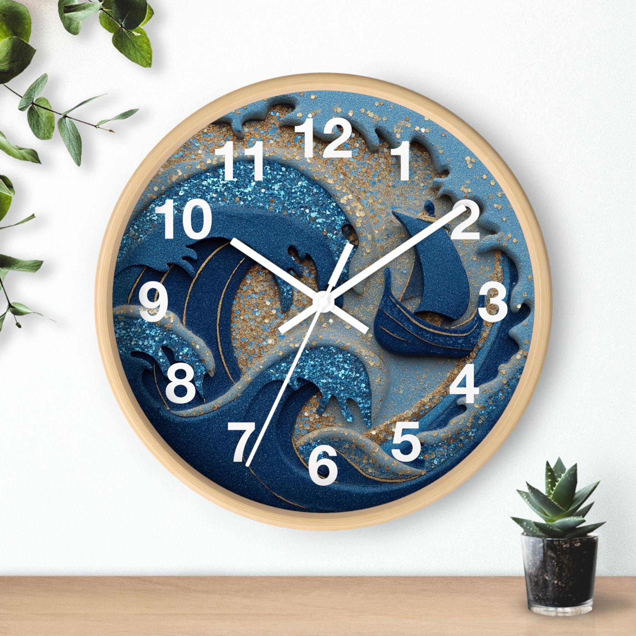 Viking Icy Blue Voyage 10" Round Wall Clock