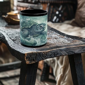 Cute Sea Turtle Art Mug - Sea Turtle Coffee Cup - Sea Turtle Gifts - Gift for Her - Gift for Wife - 11oz or 15oz Black Ceramic Mug