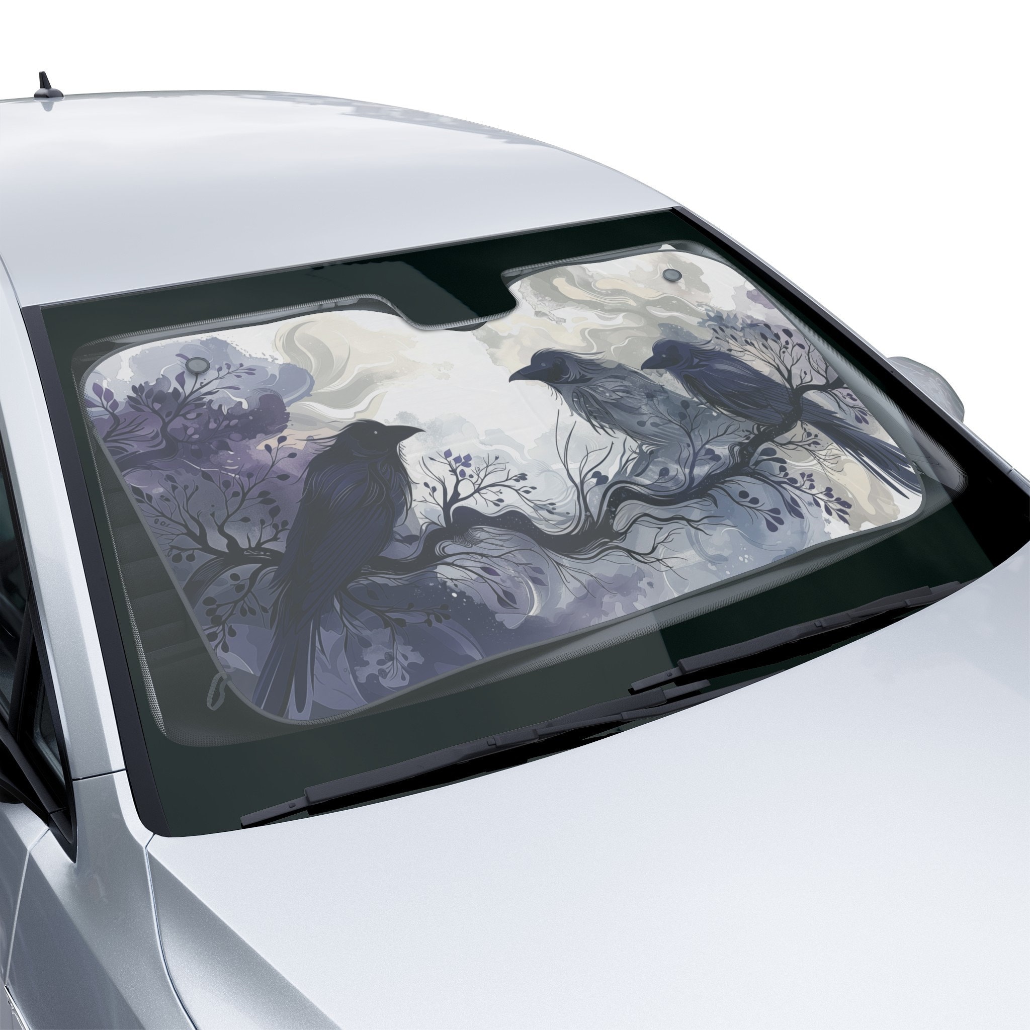 Aesthetic Goth Ravens Car Sun Shade Pastel Goth Car Shade Windshield Shade for Car Etsy