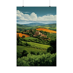 Italian Countryside Poster, Italian Wall Decor, Tuscany Poster Art, Italy Wall Decor, Frameable Wall Art