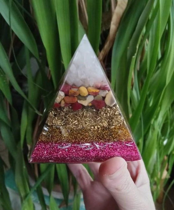 Mookaite Jasper and Rose Quartz Orgonite Pyramid