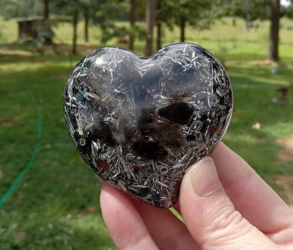 Smoky Quartz Small Heart Orgonite