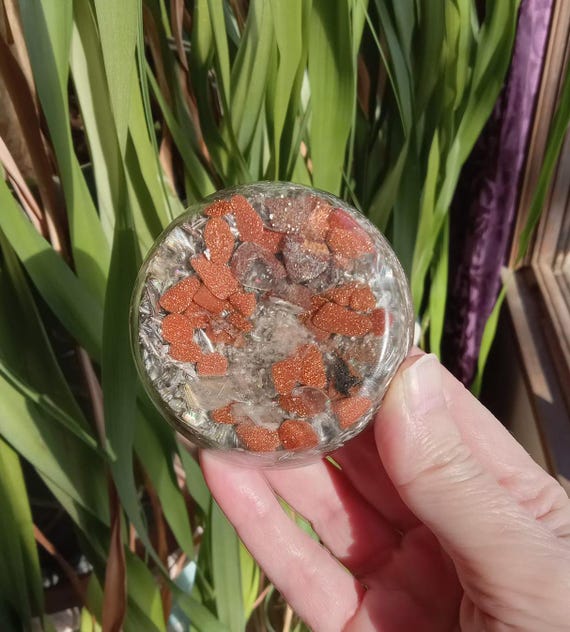 Goldstone and Ghost Quartz Orgonite