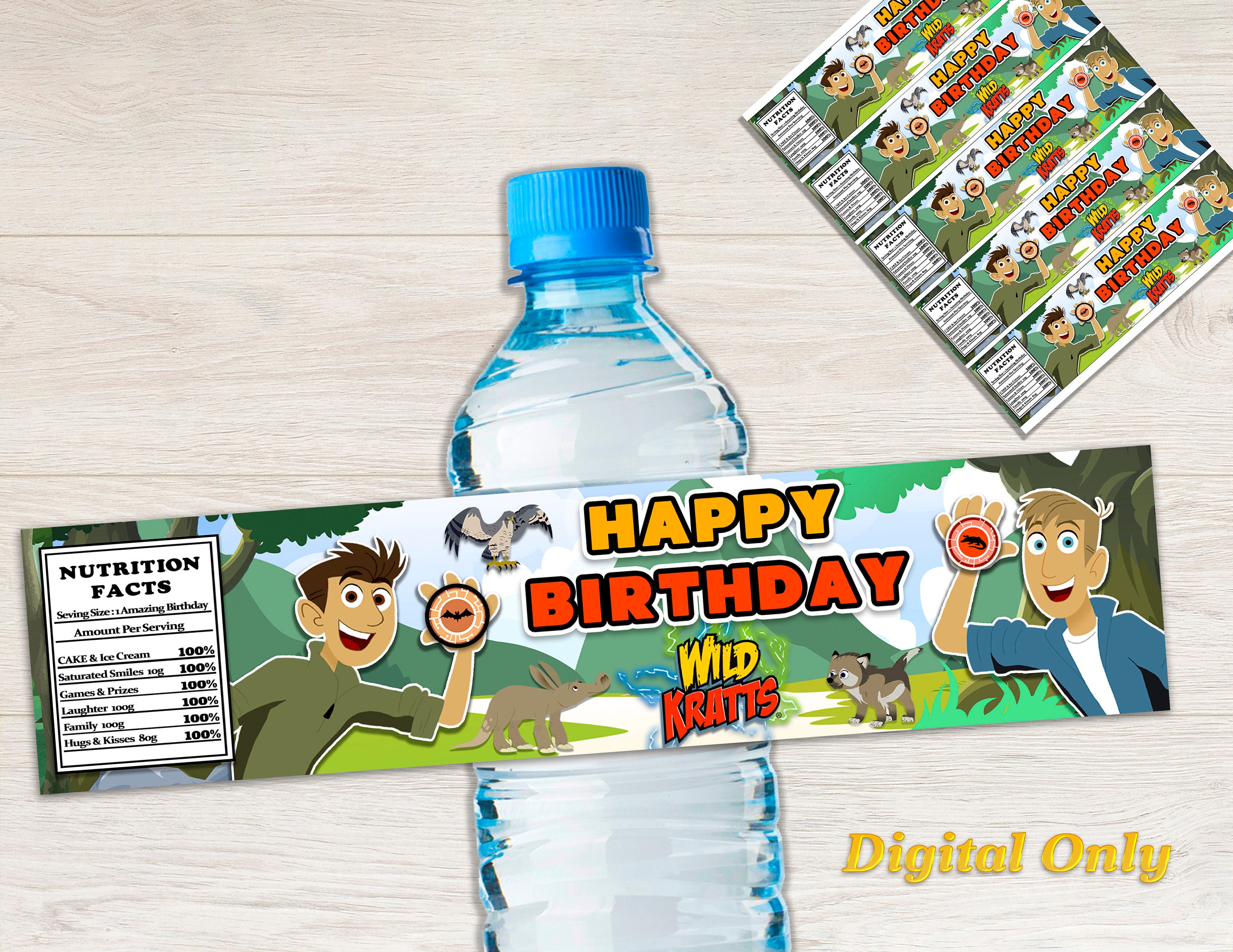 Wild Kratts Water Bottle Label Wild Kratts Birthday Wild - Etsy