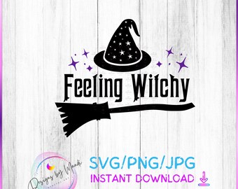Feeling Witchy SVG: Halloween Clipart, Spooky Cut File (Digital Download)