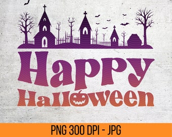 Spooky Halloween PNG 300 DPI Diy Sublimation Design Halloween Clipart JPG Digital Download