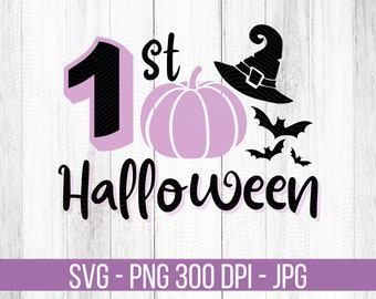 Meine erste Halloween SVG PNG Cricut geschnitten Datei, süße Halloween Clipart, gruseliges Sublimation Design für Body, digitaler Download