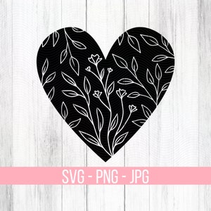 Floral Heart SVG: Valentine&#39;s Day Cut File (Digital Download)