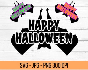 Halloween Bat SVG: Cricut Cut File, PNG Clipart (Digital Download)