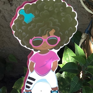HIP HOP Theme, BIRTHADY decorations Hip Hop girls centerpieces Afro girls hip hop party favor