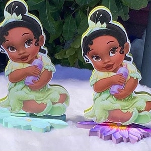 Baby Tiana centerpieces decorations, Baby Tiana party favors, Baby Tiana birthday party decor