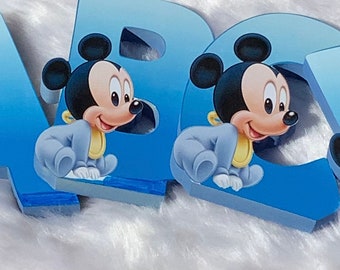 ベビーシャワー用GIF画像 A、B、C、D ベビーミッキー文字