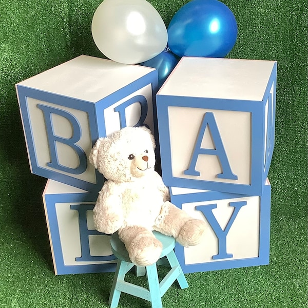 Wooden Big Baby Blocks for Shower Etsy