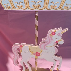 Carousel party theme   centerpieces, Unicorn Birthday party decorations, Circus birthday party centerpieces